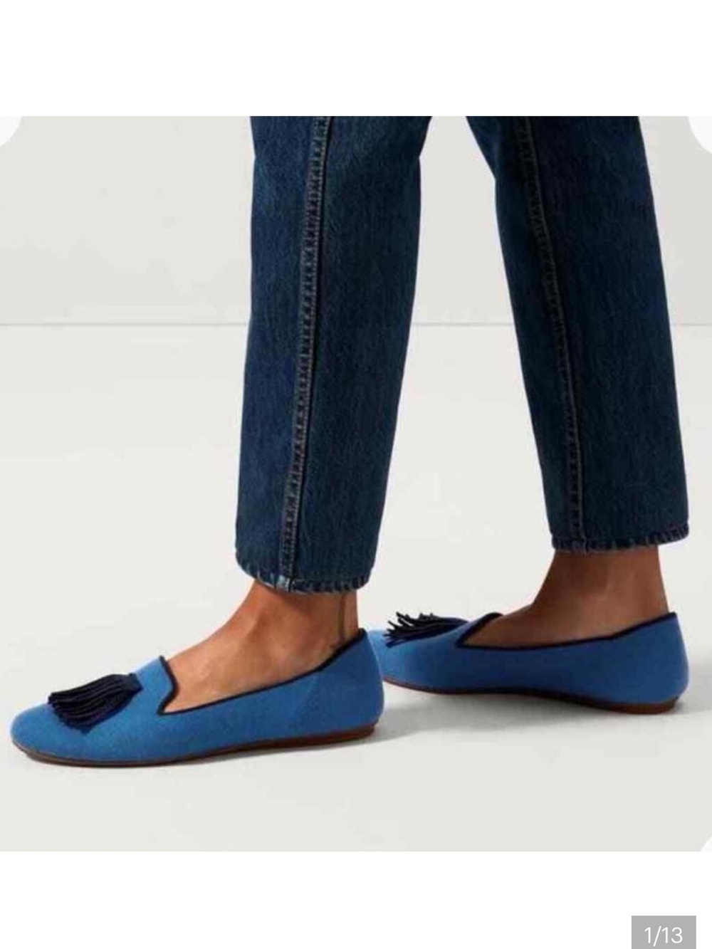 Rothy's Blue Merino Tassel Loafers